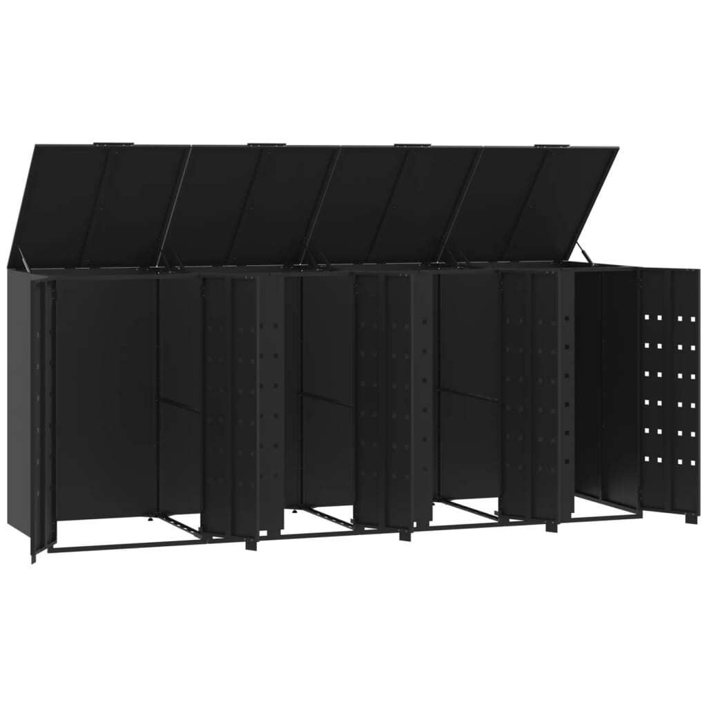 vidaXL Box na odpadky pre 4 tony čierny 276x79x117 cm oceľ Obrázok produktu 1