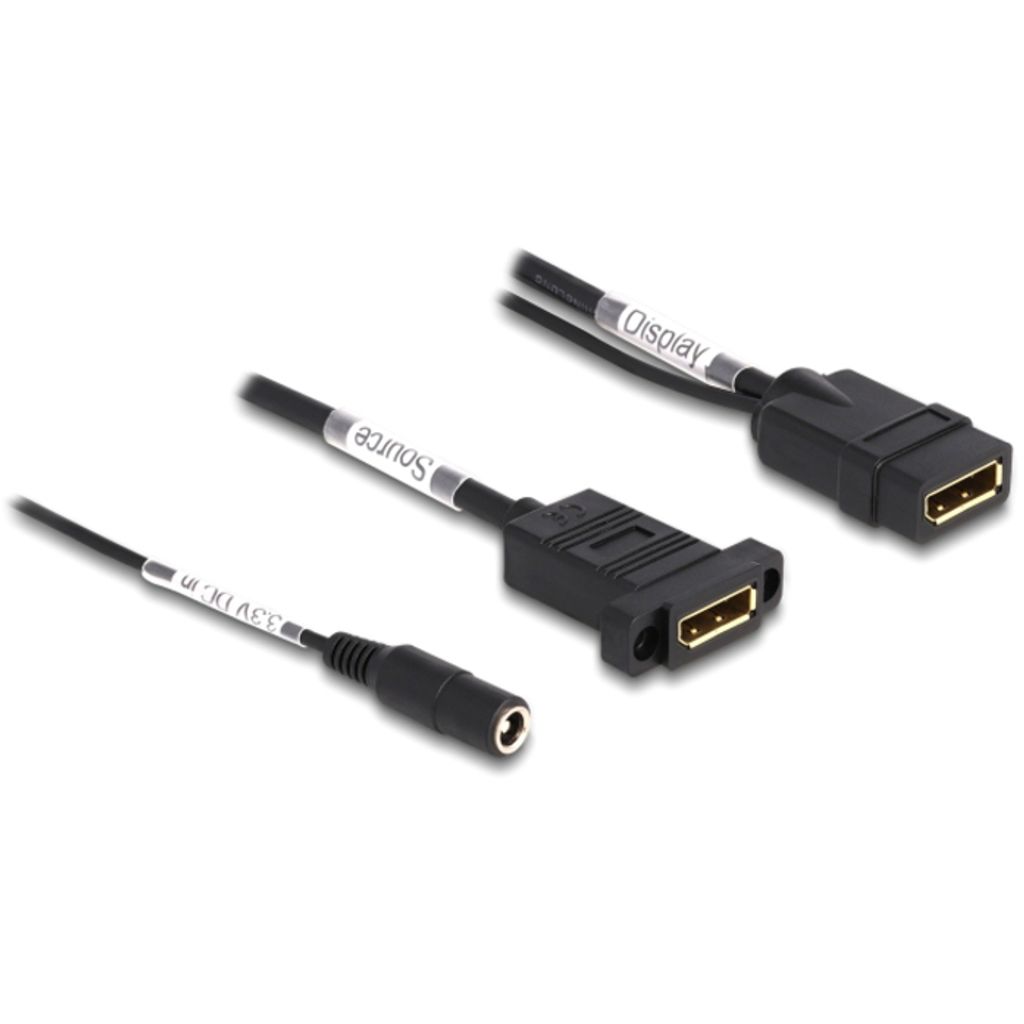DisplayPort Kabel 4K 60Hz mit DC Einspeisung, 0,3m, zum Einbau