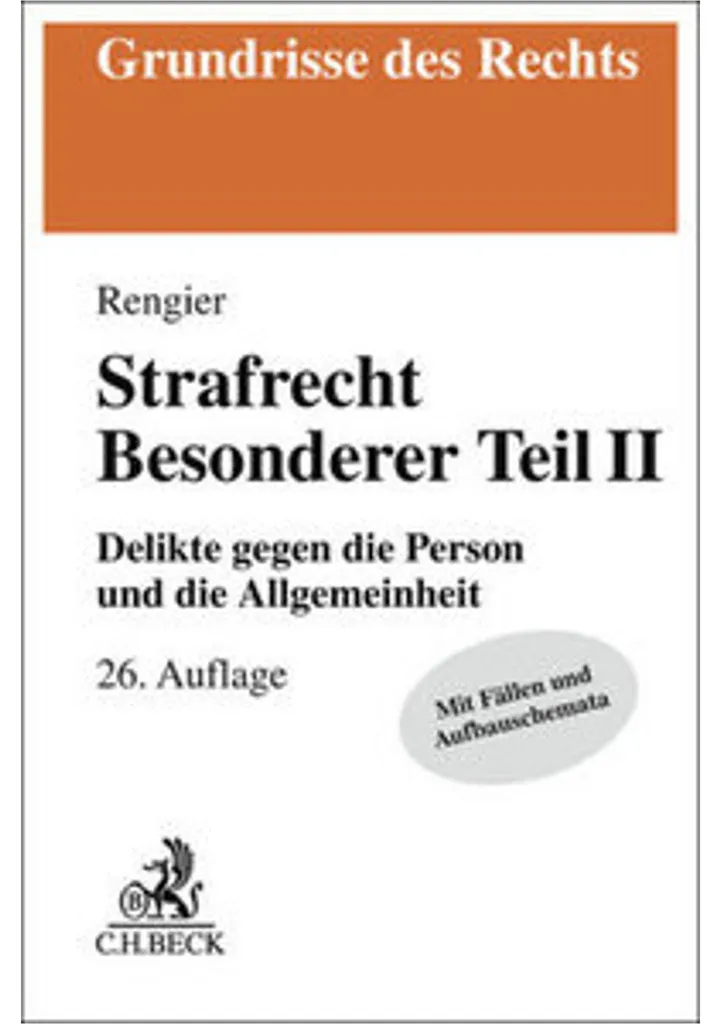 Strafrecht Besonderer Teil II 26.Auflage - Actualité Juridique 2025