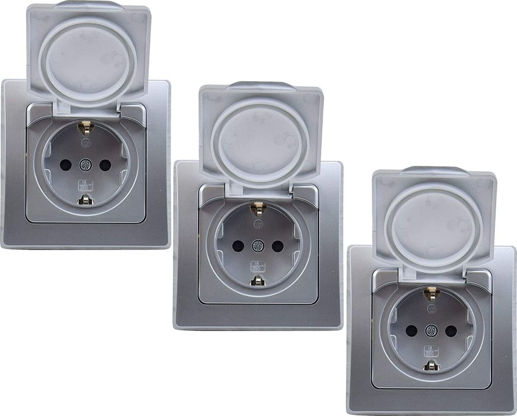DELPHI Schutzkontakt-Steckdose IP44, 250V/ 16A, inkl. Produktbild 