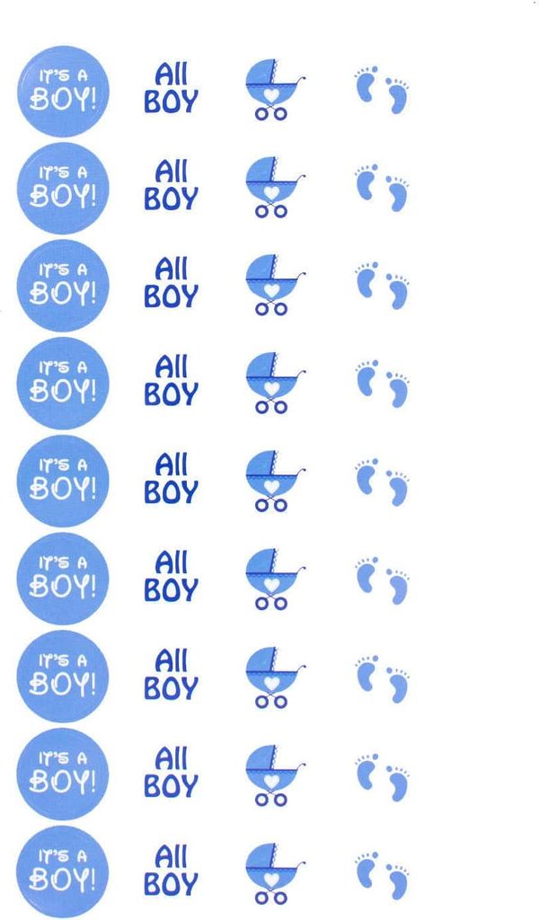 Oblique Unique It's a Boy Sticker Aufkleber 108 Stk. Geburt Baby Shower Deko - blau weiß