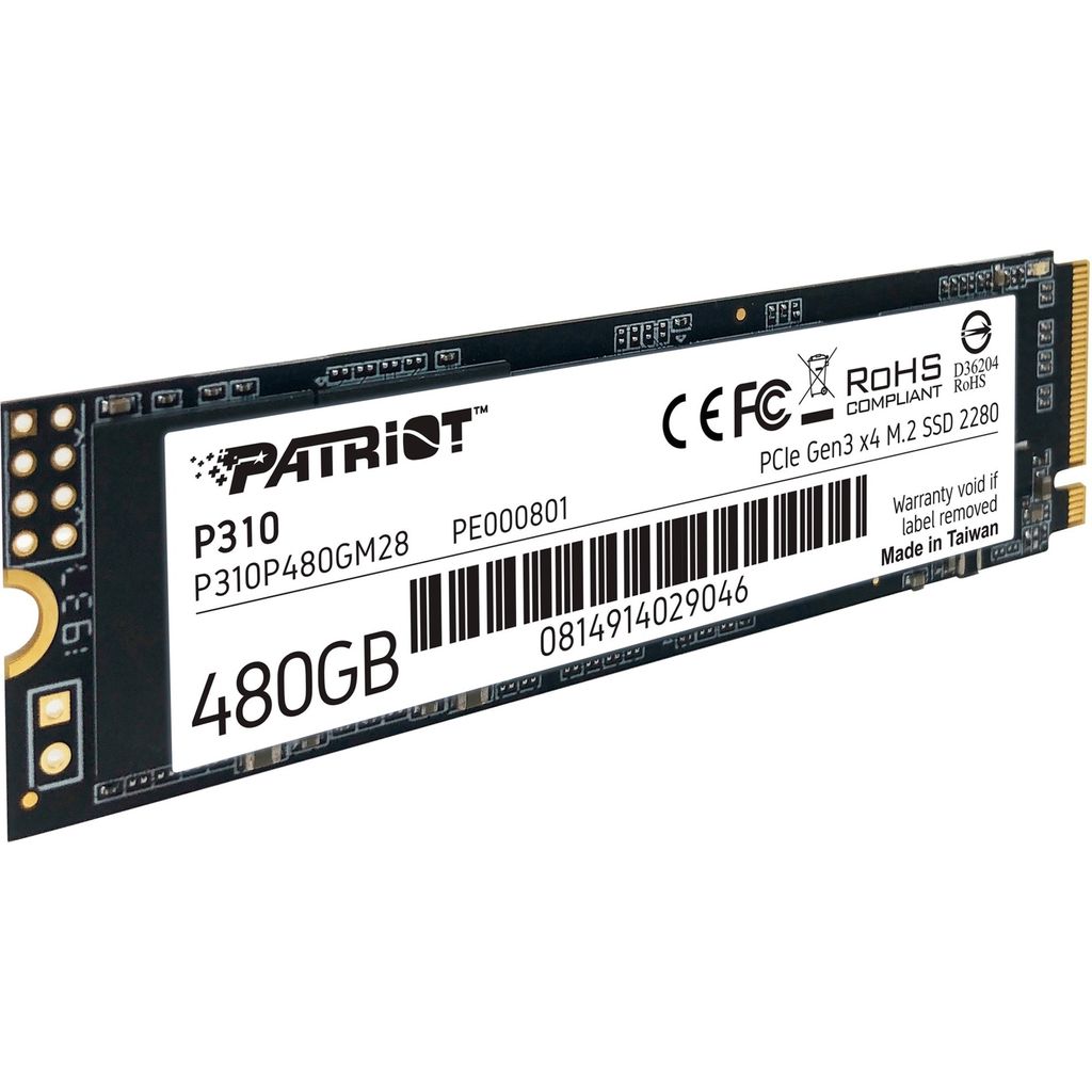 Patriot P310 480 GB, SSD, (PCIe 3.0 x4, NVMe 1.3, M.2 2280)