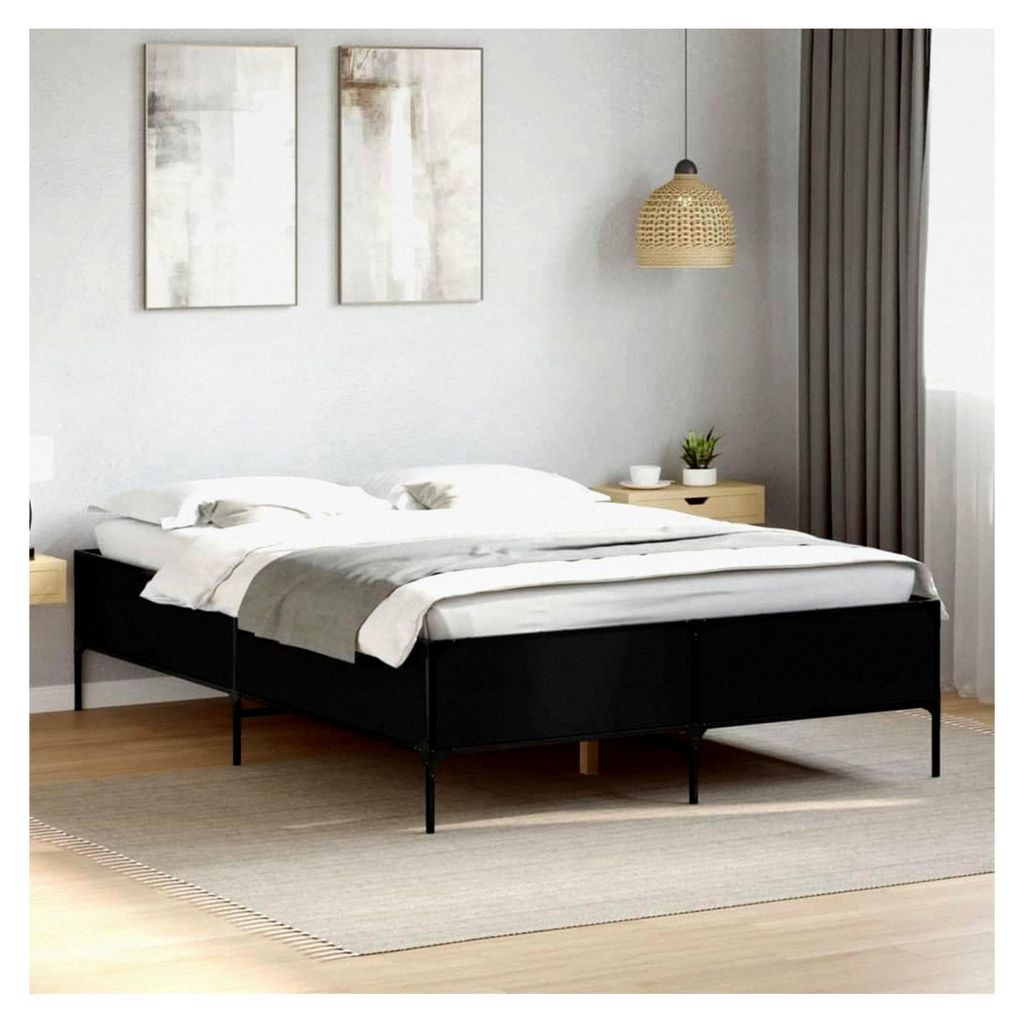 Bettgestell ohne Matratze schwarz 120x200 cm