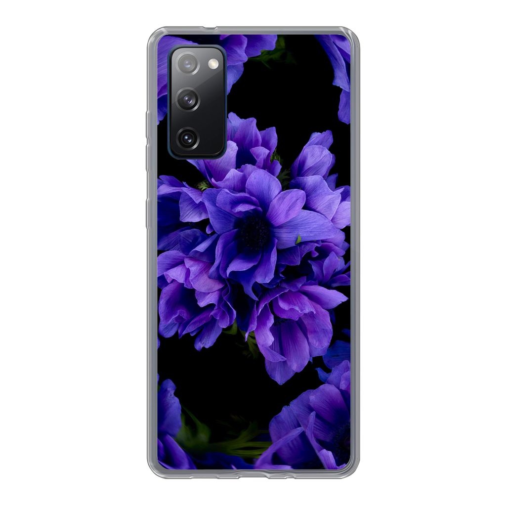 MuchoWow Handyhülle Schutzhülle Hülle für Samsung Galaxy S20 FE Muster - Blumen - Lila Silikon Softcase Handy Hülle - Abdeckung