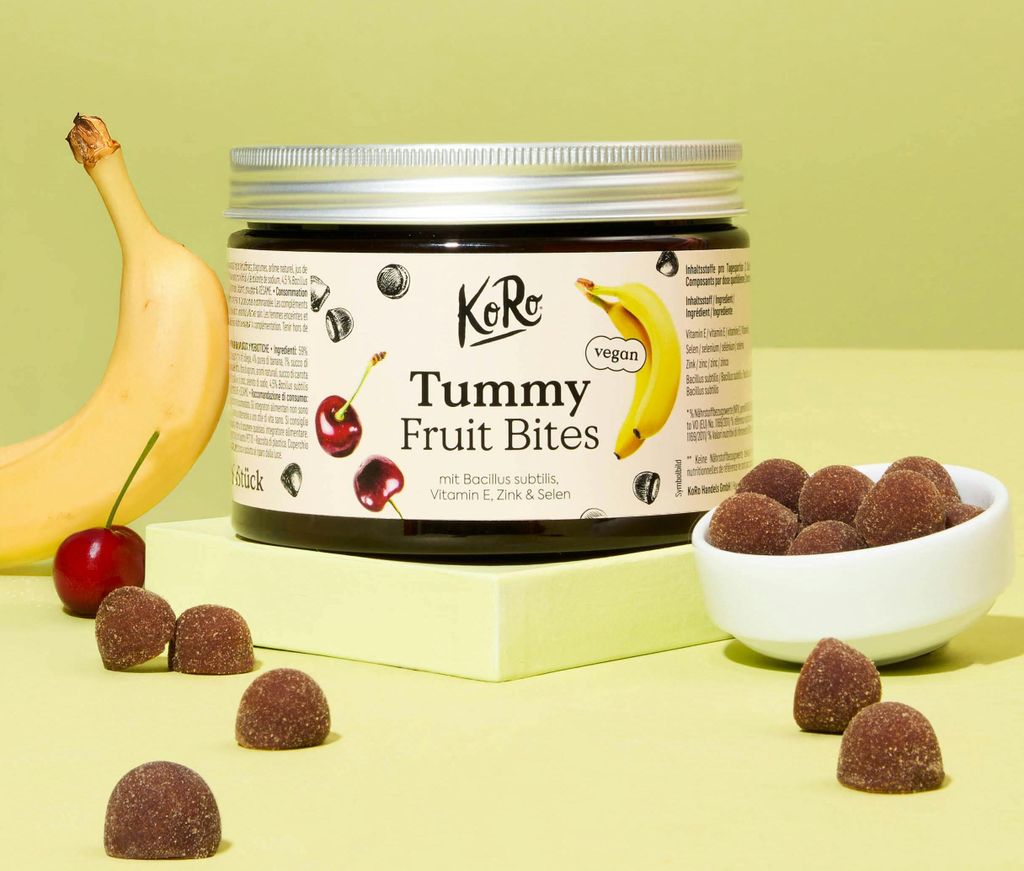 KoRo | Tummy Fruit Bites mit lebenden Kulturen, Vitamin E, Zink & Selen 120 Stück