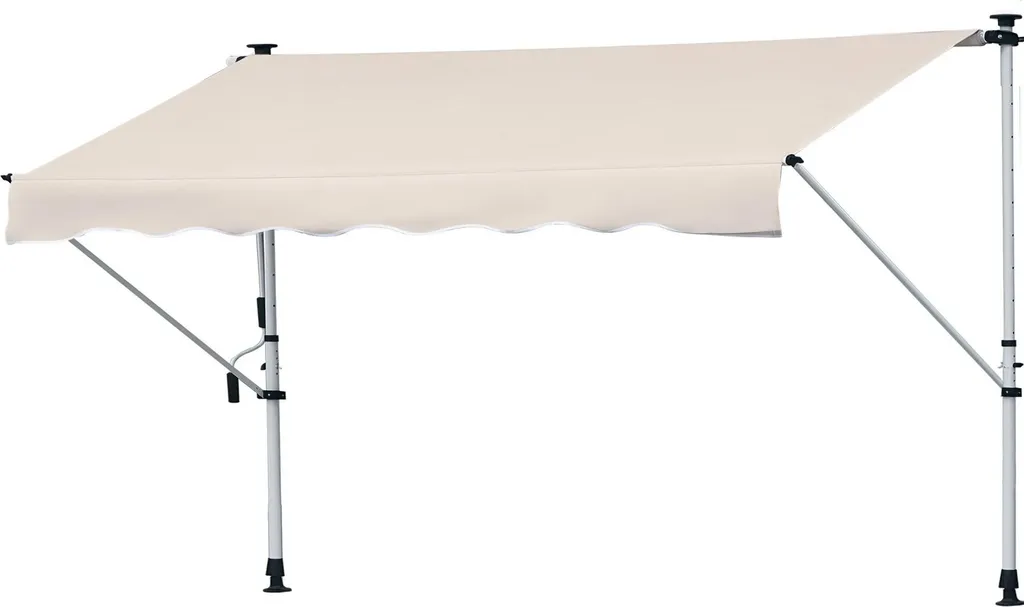 Store ajustable en hauteur manuel avec toile jaune clair robuste