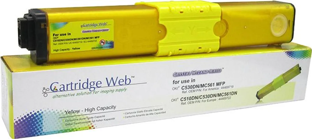 Toner jaune pour imprimante OKI C510 alternative au 44469722