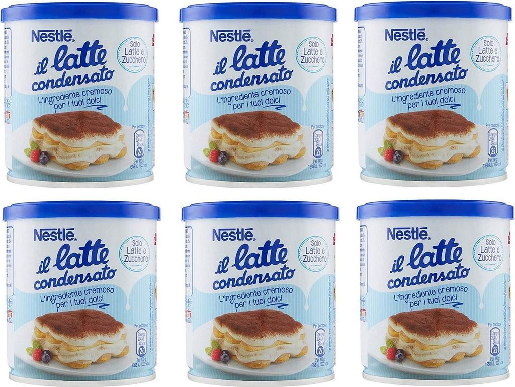 6x Nestlé il latte condensato Kondensmilch cremige Zutat für Desserts gesüßte konzentrierte Vollmilch 397g