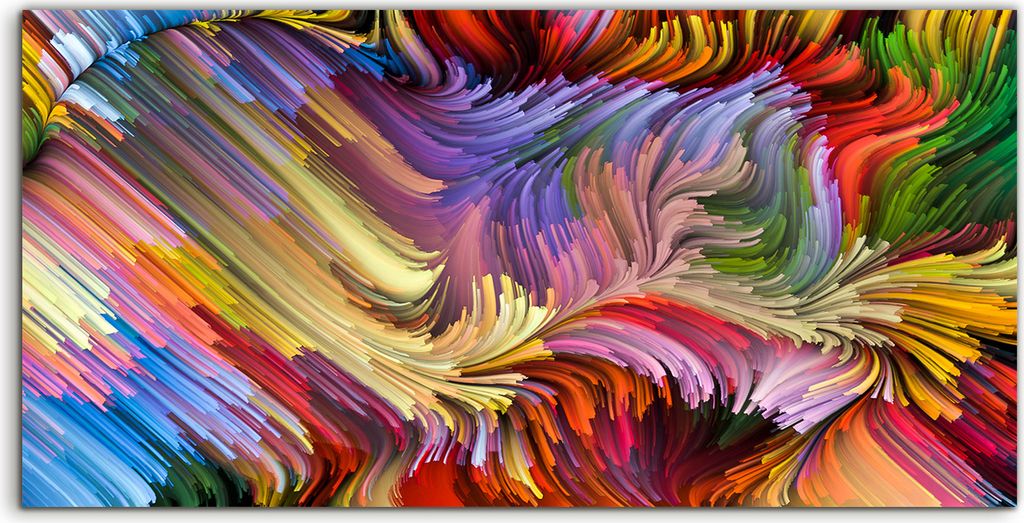 Coloray Acrylbild 100x50 Wandbild Acrylbilder Abstraktes Design Flüssiglackierung