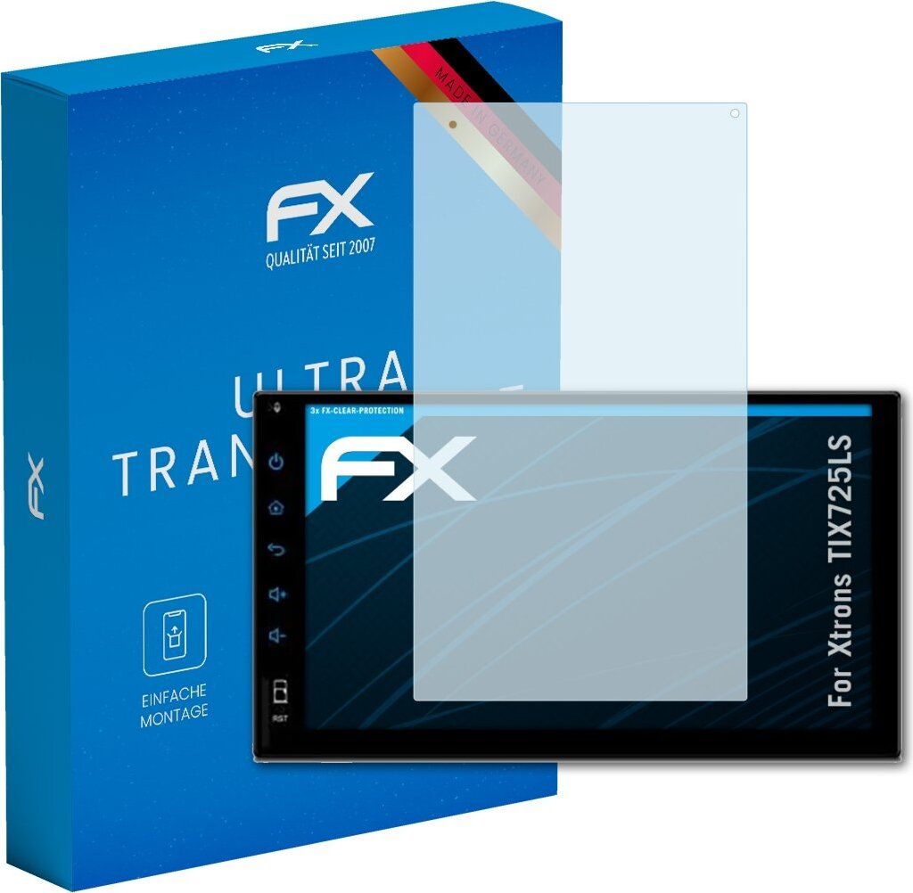 atFoliX FX-Clear 3x Schutzfolie kompatibel mit Xtrons TIX725LS Displayschutzfolie