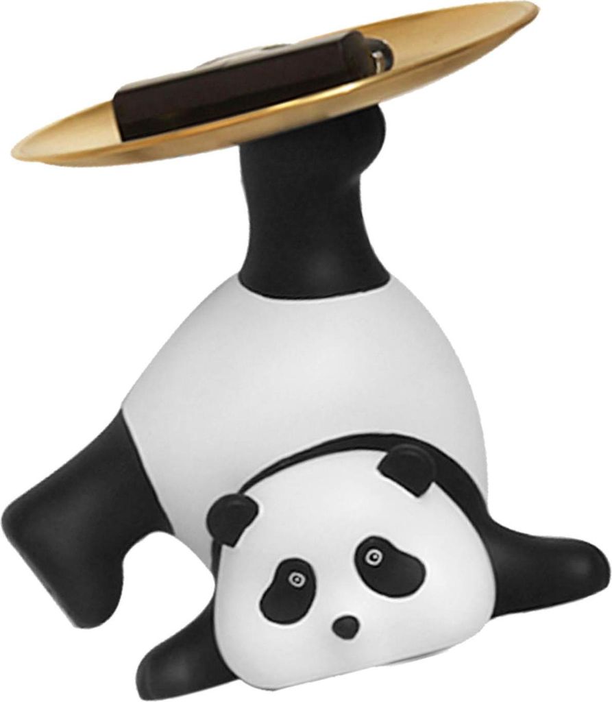 Panda Serviertablett Schlüssel Geldbörsen Obsthalter Lagerung Ornament Home Office Tischdekor Skulptur Panda Tablett