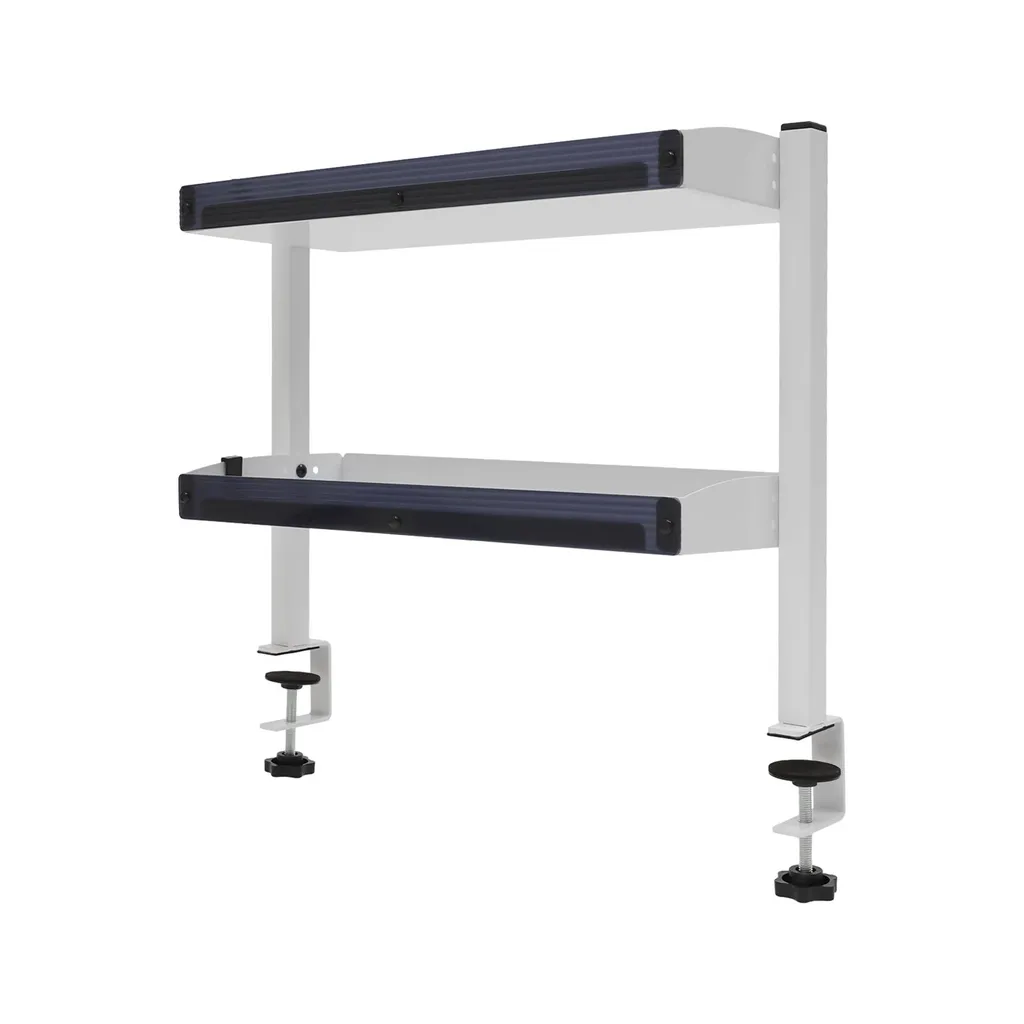 Petit meuble de rangement bureau à fixer avec étagère double réglable - 3