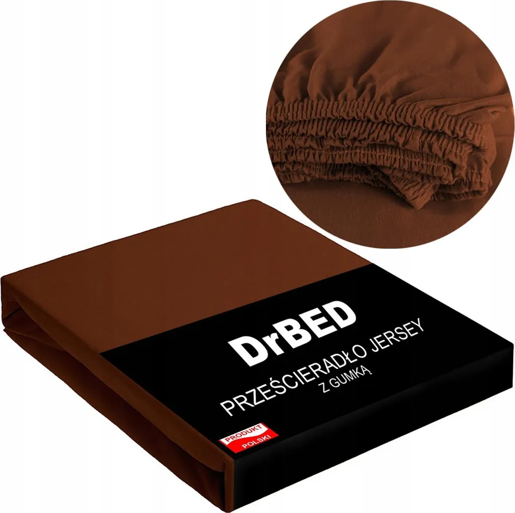 Lenzuolo Matrimoniale 220x200 Jersey Cotone Elasticizzato Marrone Polish