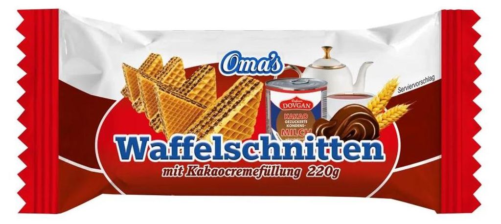DOVGAN Oma's Waffelschnitten mit Kakaocremefüllung 220g