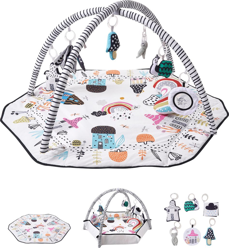 Tapis de jeu VEVOR 1060x1060x555 mm avec 6 jouets Image du produit 