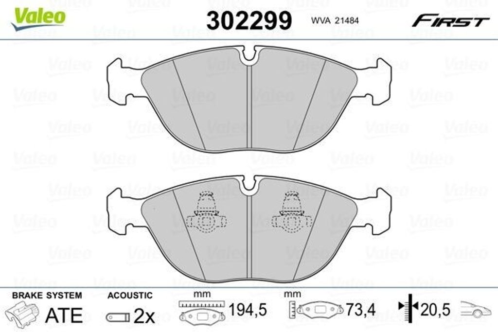 VALEO Bremsbeläge Satz Vorne für VW Golf IV Schrägheck (1J1) 302299