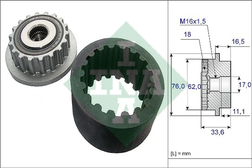 Kit de Manchons INA 535 0186 10 pour Réparation de l'Alternateur Voiture