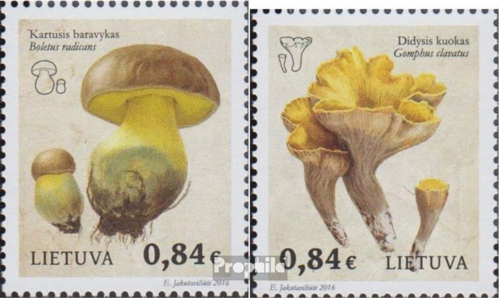 Briefmarken Litauen 2016 Mi 1211-1212 (kompl.Ausg.) postfrisch Pilze