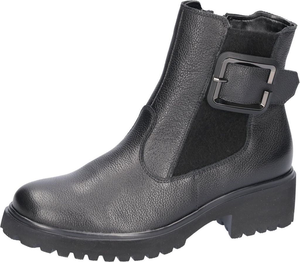 Waldläufer H-Luise Bootie 716815-139-001, Vega - Glattleder, schwarz,Reißverschluss, Weite H 40