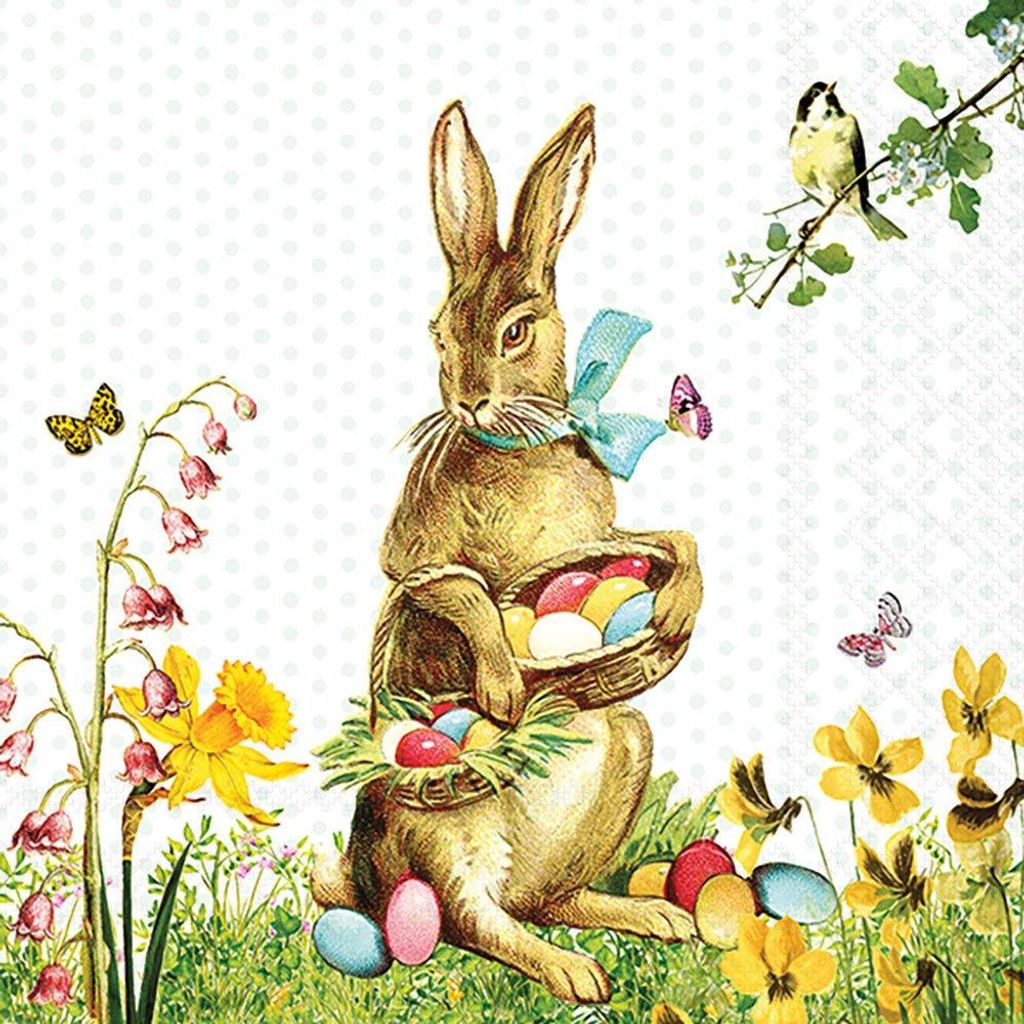 Servietten 33x33 cm - Vintage Easter bunny