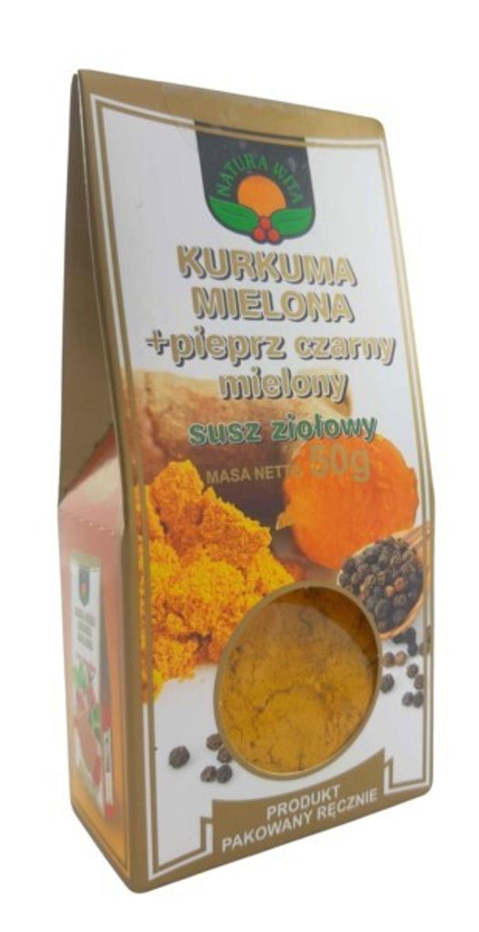 Natura Wita Gemahlener Kurkuma mit schwarzem Pfeffer 50G