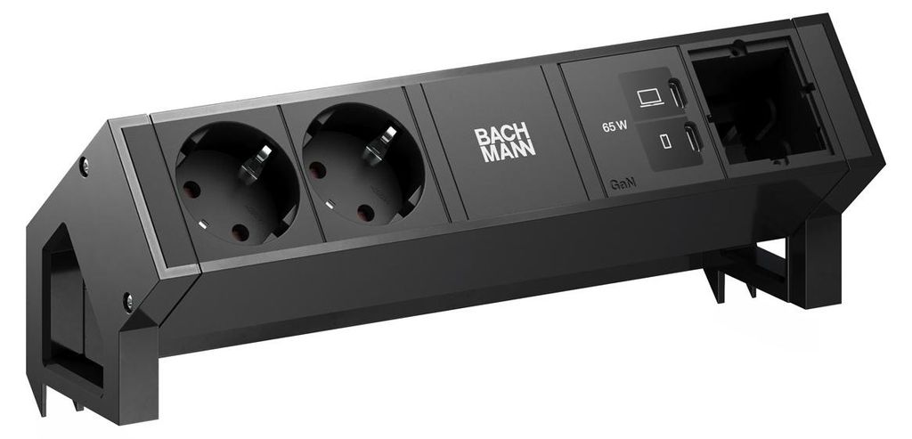 Bachmann Desk2 2Xcee7/3 1Xusb C/C 65W, 1Xcm L=0,2M Ral9005