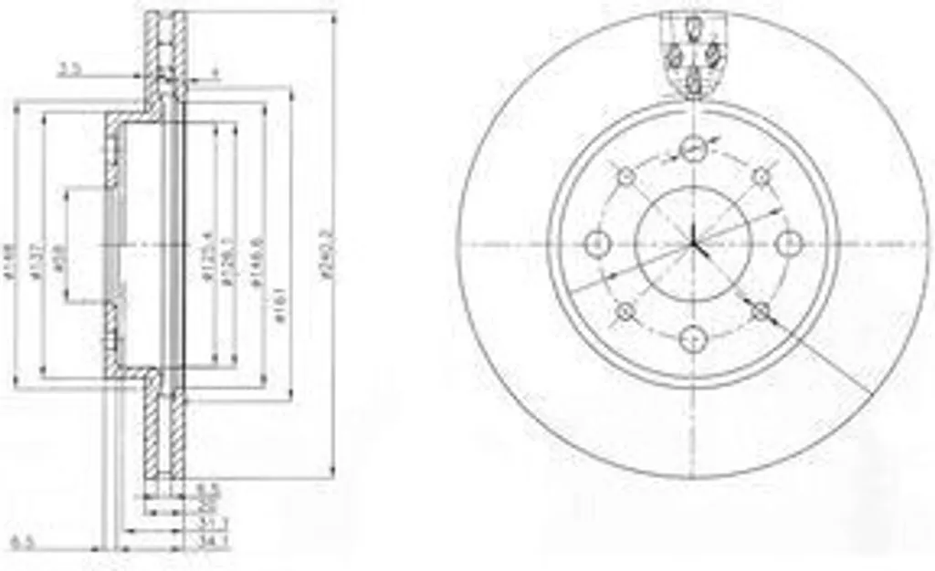 Disque de frein Dr!ve+ DP1010.11.0471 OE 71772815 pour Fiat 500 et Panda