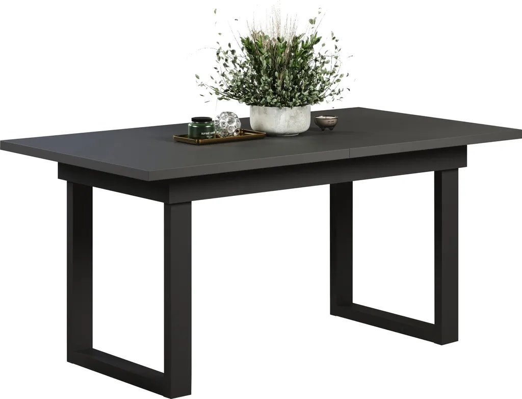 Table de Repas avec Rallonge Anthracite UniversalS Plateau Résistant - 9