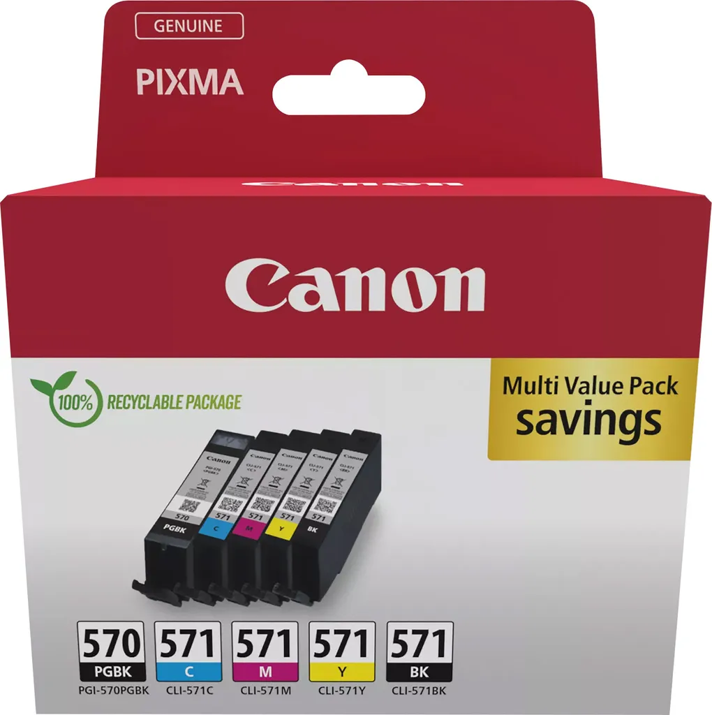 Set Cartucce Canon PGI-570 CLI-571 PGBK/C/M/Y/BK Originali Canon