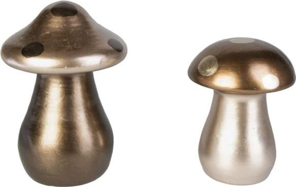 Deko-Fliegenpilz - braun/gold - ca. 11,5 x 11,5 x 17 cm