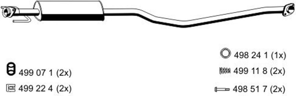 ERNST 043021 Mittelschalldämpfer Schalldämpfer für OPEL Produktbild 
