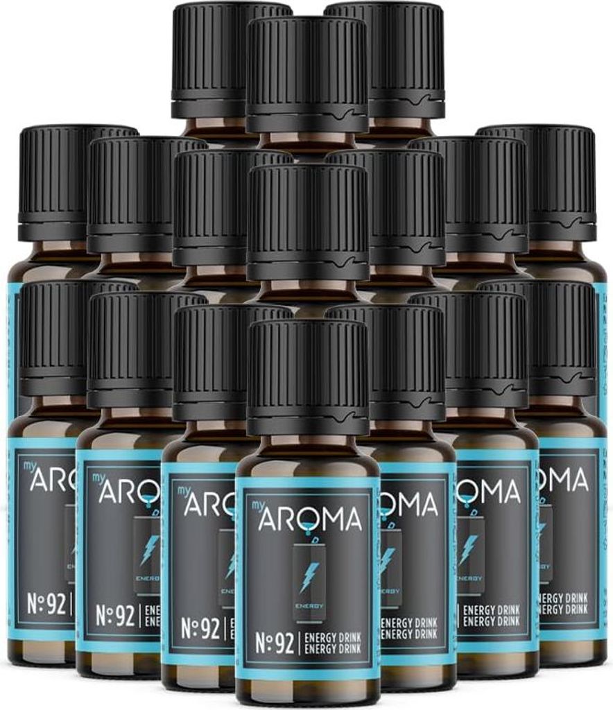 myAROMA Flavour Drops – Energy Drink 17x10ml, Zuckerfreie & Kalorienfreie Flavour Drops, Vegan, Natürliches Aroma zum Backen, Kochen und für Ge...