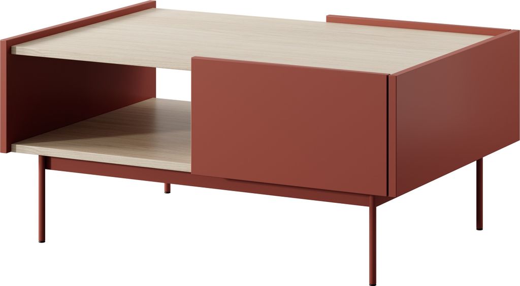 Masseno Couchtisch COLORE 97 cm Kaffetisch für Wohnzimmer Sofatisch Wohnzimmertisch Rot