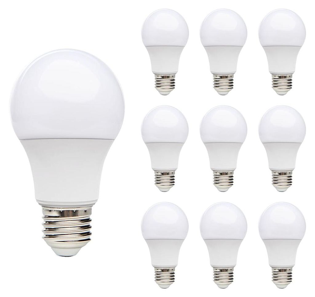 Kobi LED-Lampe E27 7W - 600lm - 6000K - 230V - Standardform - Für Arbeitsbeleuchtung, Garage oder Spiegelschrank - 10 Stück