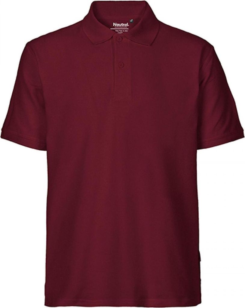 Neutral O20080 | Herren Classic Polo / 100% Fairtrade-Baumwolle - Farbe: Bordeaux - Größe: 3XL