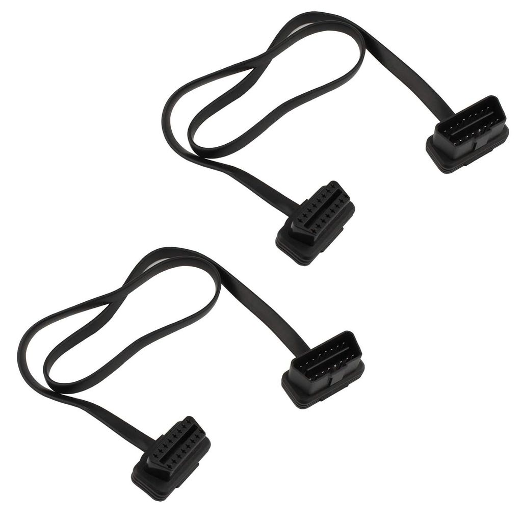 Futheda OBD-II OBD2 16-polige männliche Verlängerungskabel weibliche diagnostische Auto-Extender 60 cm Pack 2