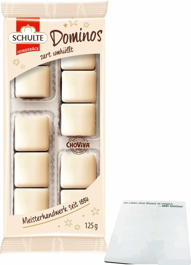 Schulte Dominosteine ChoViva Weiss (125g Packung) + usy Block