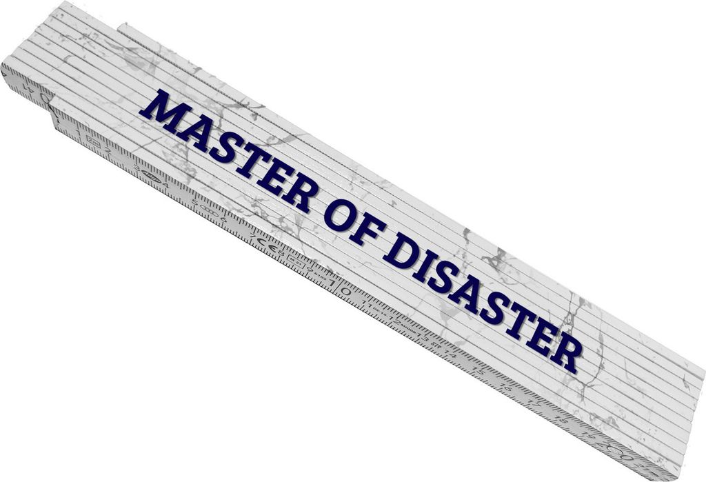 MASTER OF DISASTER Meterstab aus Holz mit Marmorhintergrund Produktbild 