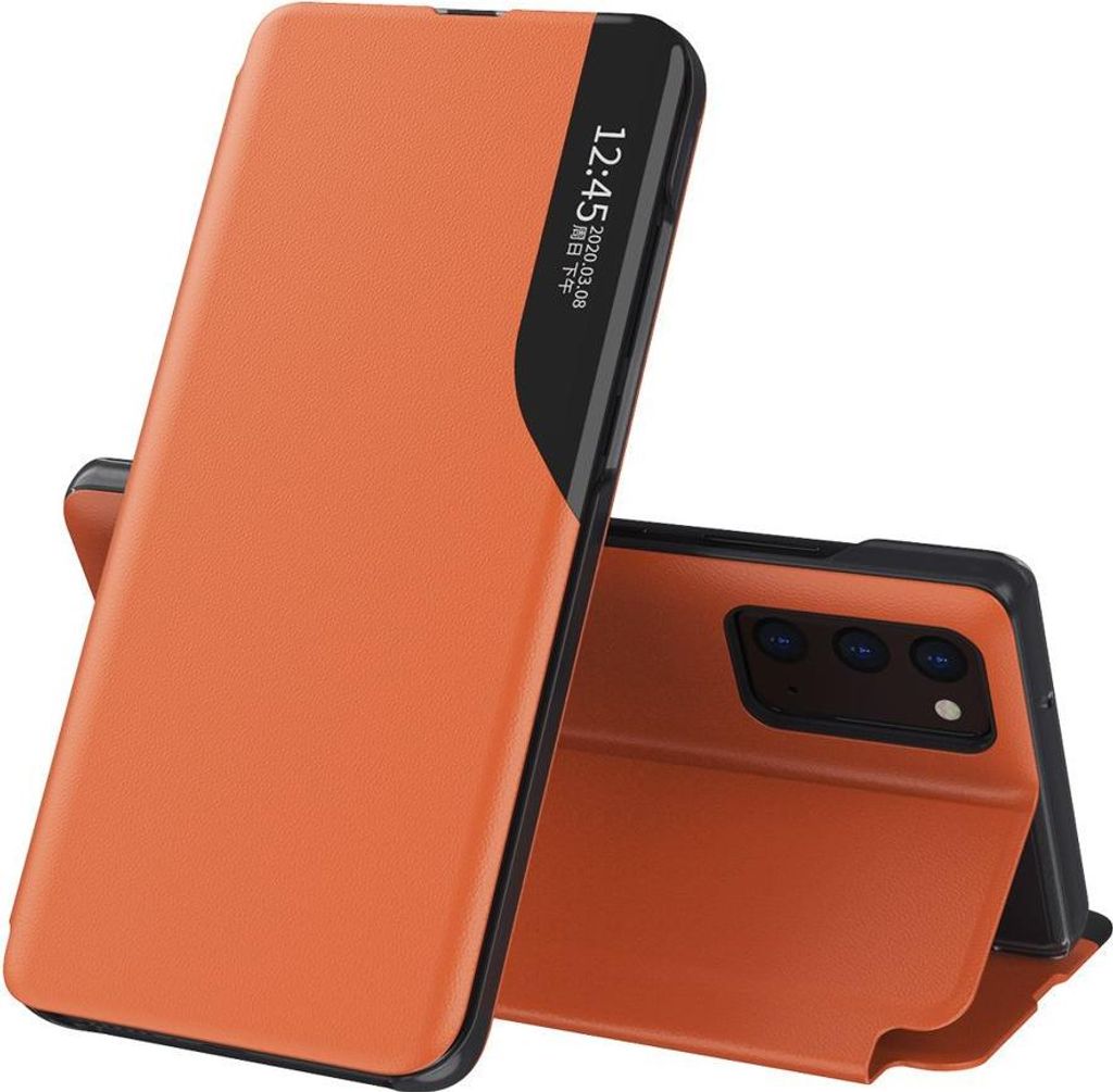 Display Etui Elegantes Etui Mit Klappe Und Stand Samsung Galaxy A72 4G Orange
