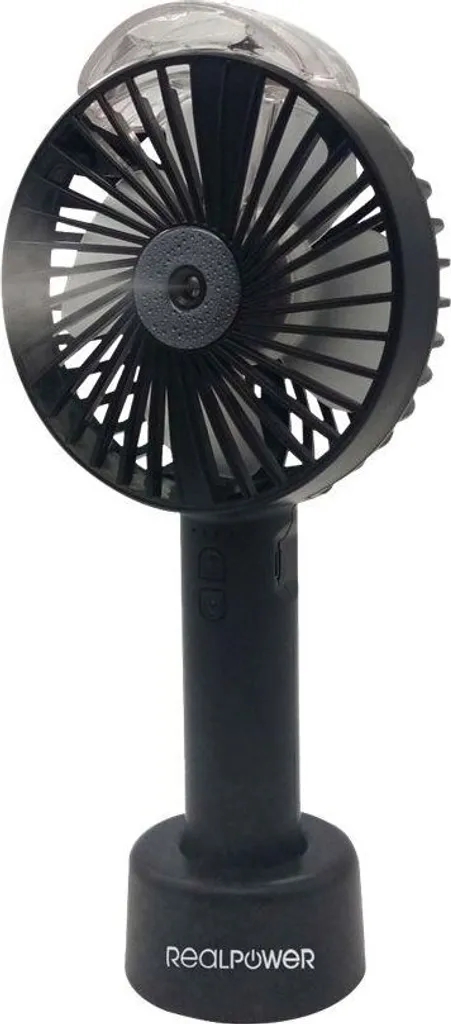 RealPower Mobile Fan Spray Nero: Ventilatore Portatile con Nebulizzatore