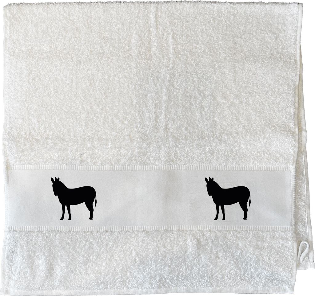 Huuraa Handtuch Esel Silhouette 50x100cm White Baumwolle Handtuch Geschenkidee