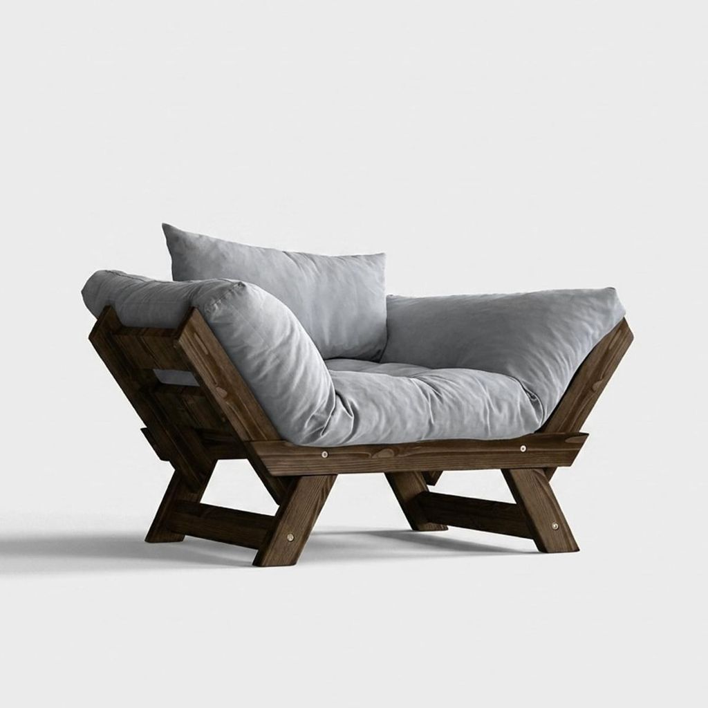 Elara Holzrahmen-Schlafsofa mit wasserabweisender Leinenbezug - Walnuss