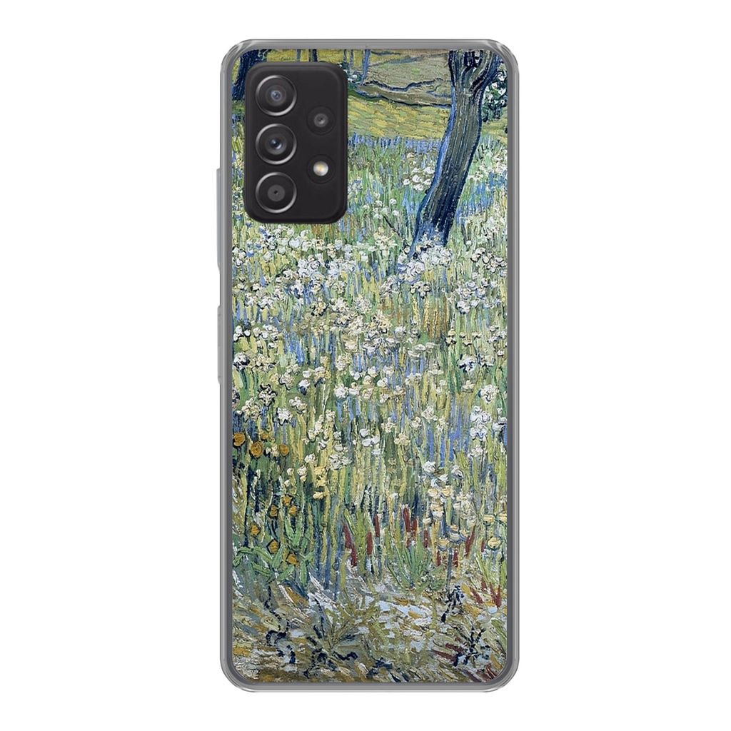 MuchoWow Handyhülle Schutzhülle Hülle für Samsung galaxy a73 Baumstämme im Gras - Vincent van Gogh Silikon Softcase Handy Hülle - Handyhülle