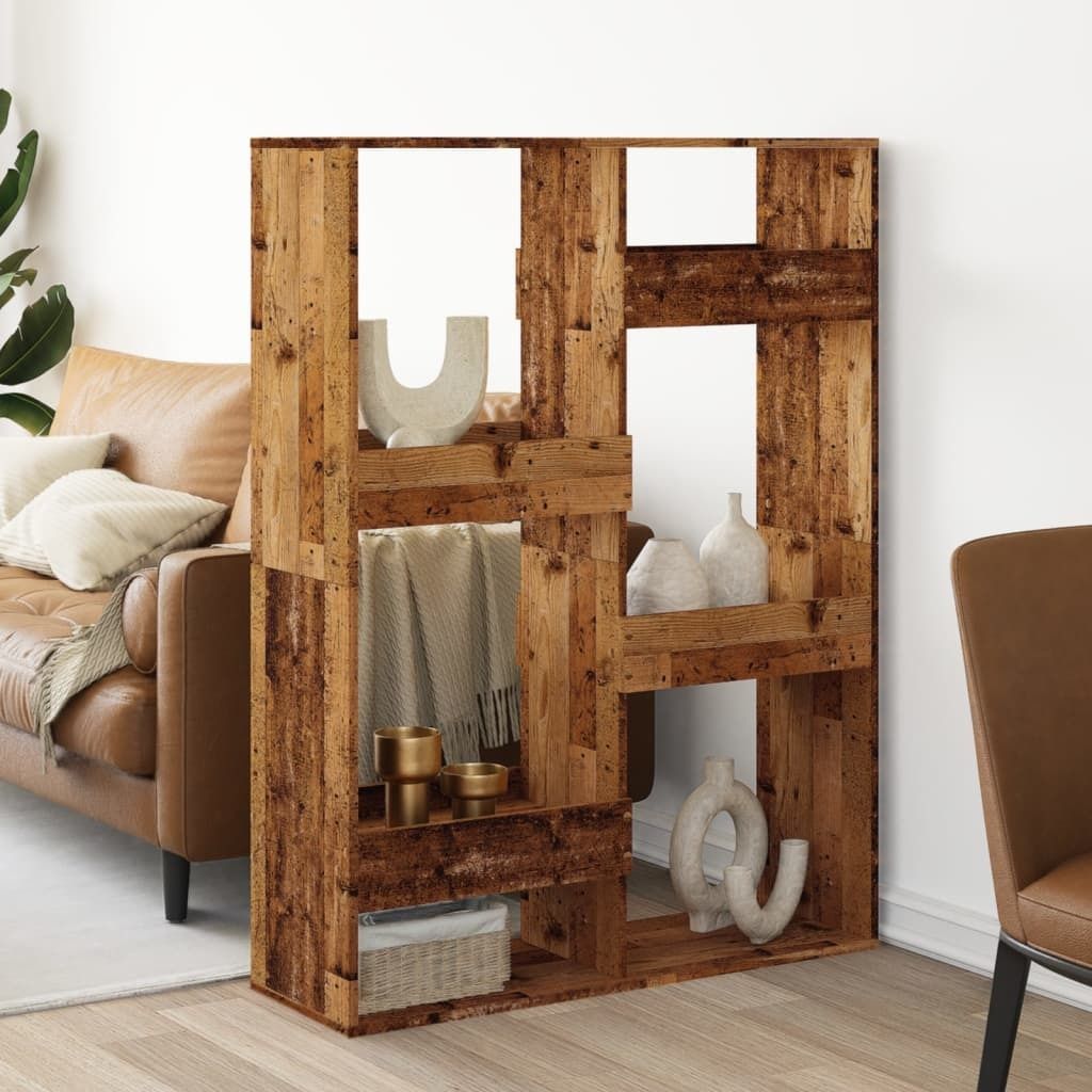 "2026 Promotion" Standregal - Büroregal - Altholz-Optik 100x33x135 cm Holzwerkstoff - Wohnzimmerschrank CC16763