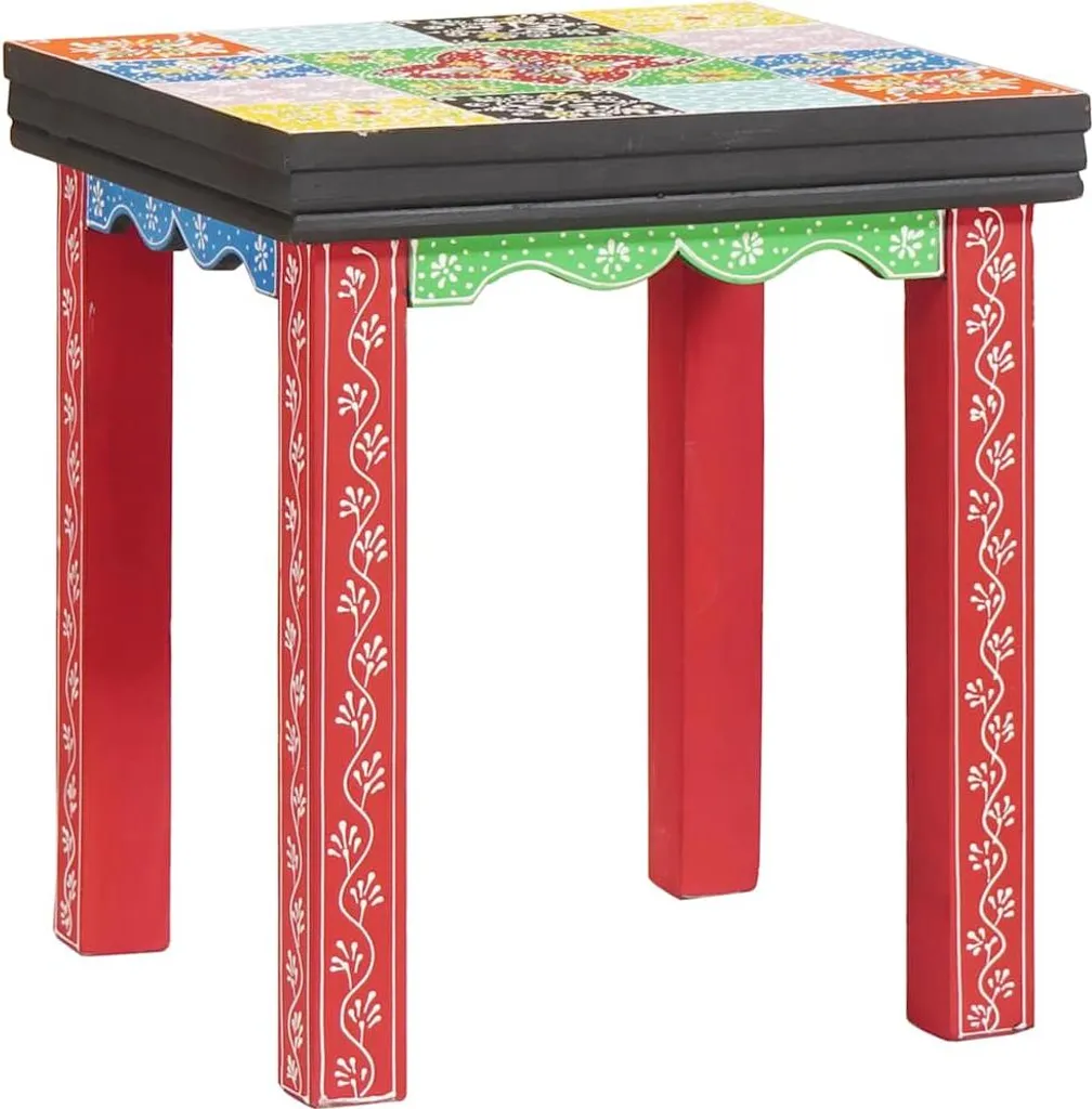 Table de nuit cubique en bois massif de manguier coloris marron 50cm