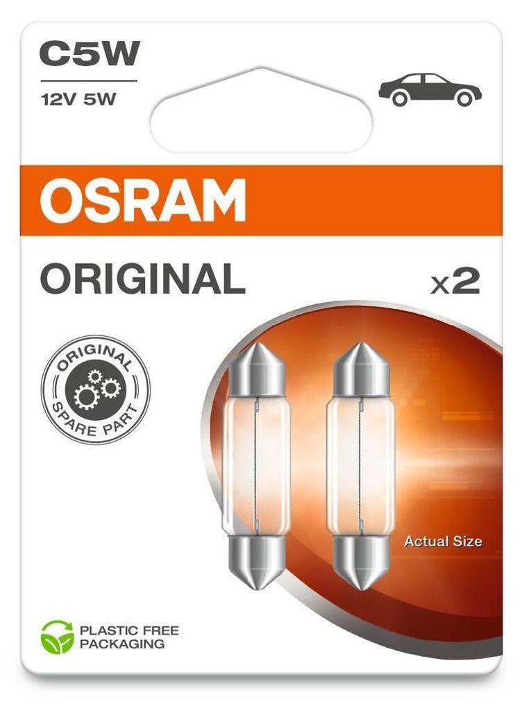 Osram Original C5W 12V 5W Soffitte 36mm, 2er-Pack fr Auto