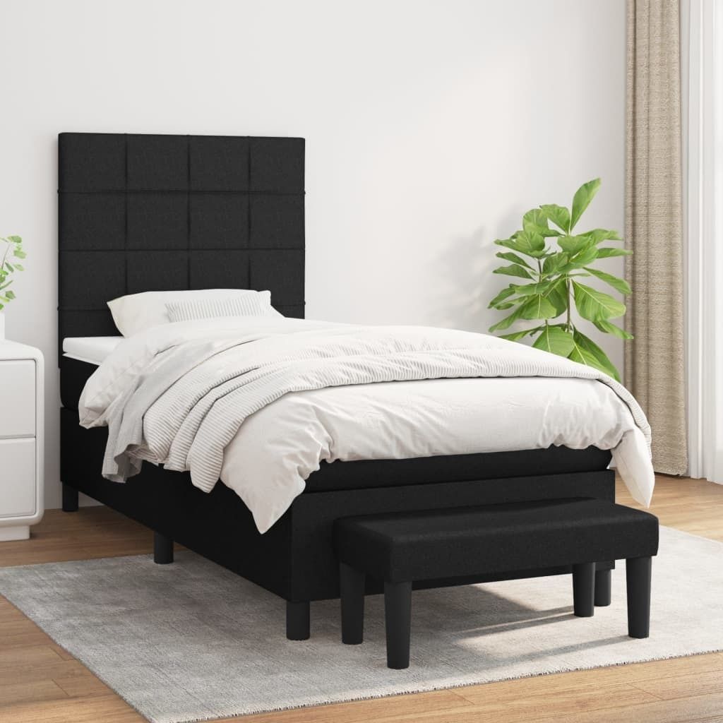 Maison Exclusive - Boxspringbett mit Matratze Schwarz 80x200 cm Stoff