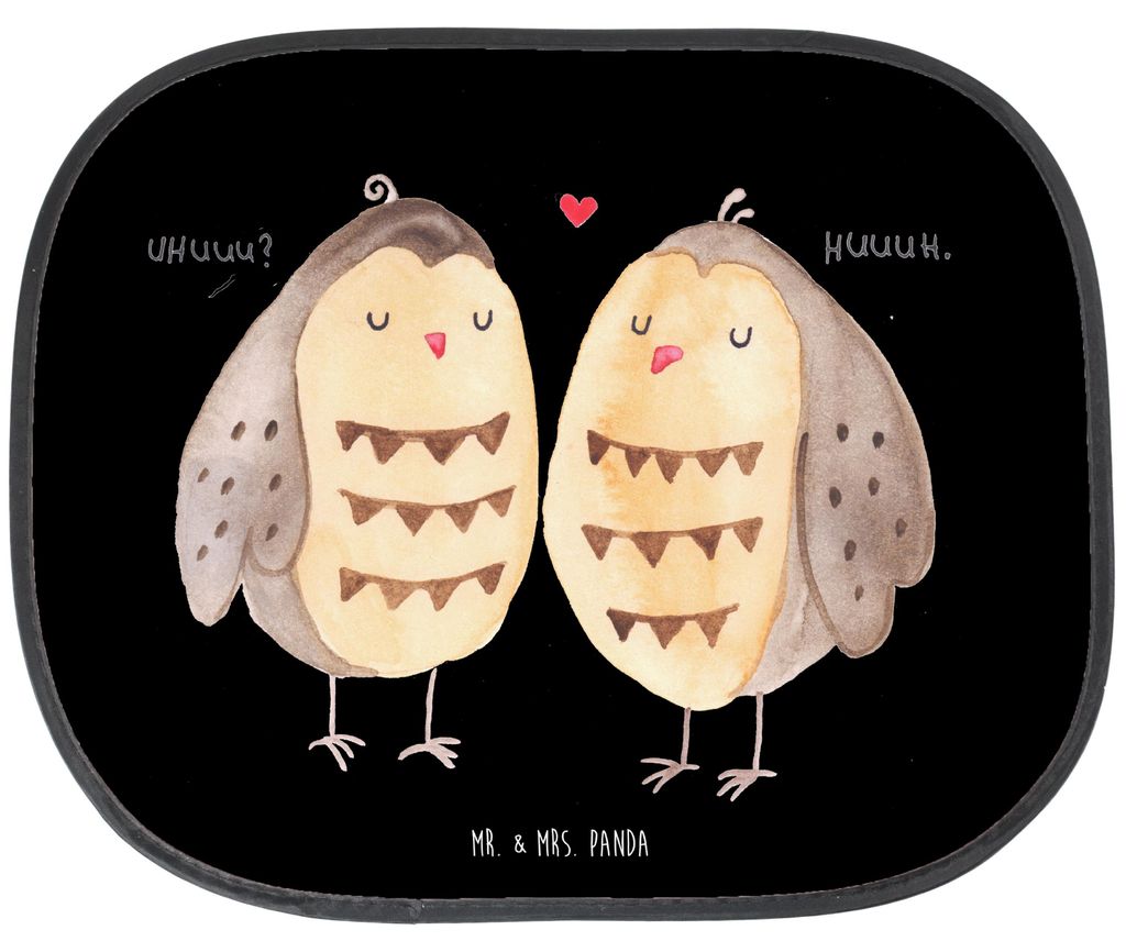 Mr. & Mrs. Panda Sonnenblende Auto Eulen Liebe - Schwarz - Geschenk, autofenster sonnenschutz, Spruch, Owl, für, Eule, Fenster, Hitzeschutz