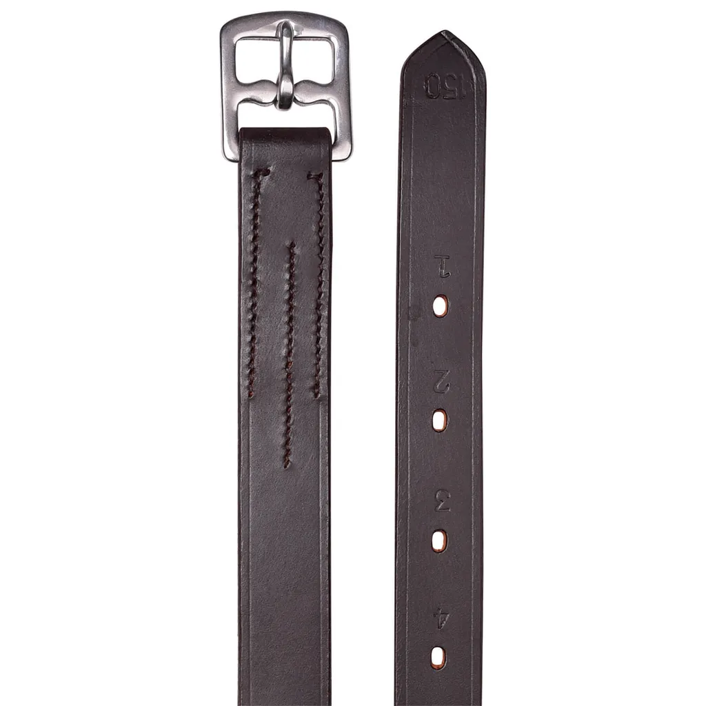 Etrivières cuir 130 cm marron 25mm X-Line avec boucles inox plates