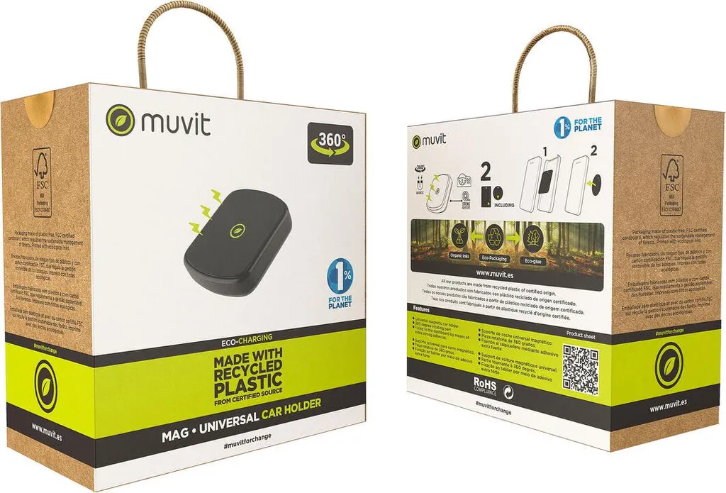 Muvit MUCHLUN001 Supporto Universale Passivo Per Auto Con Etichetta NFC - Per Telefoni Fino A 5''